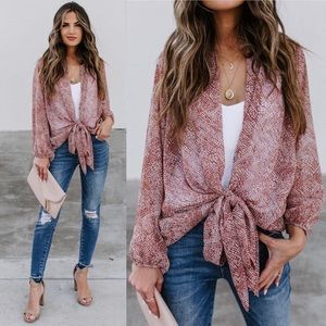 Vici - Dream in Color Open Front Metallic Tie Top